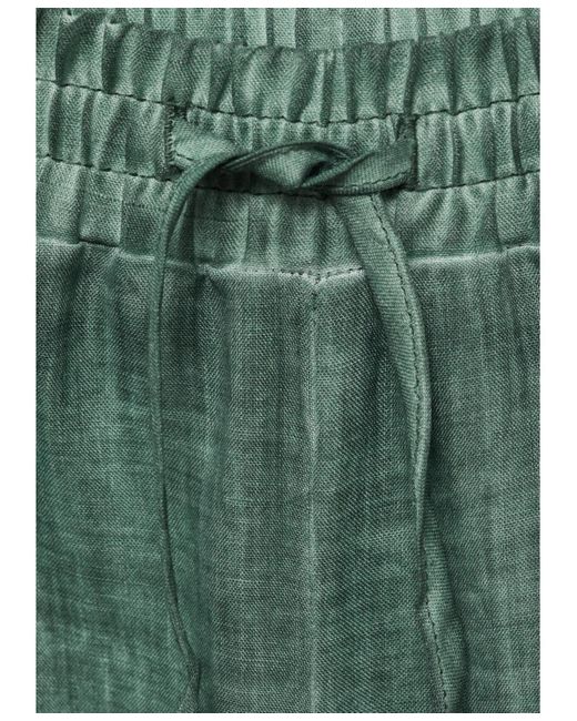 Mango Green Overdyed Design Ramie Pants