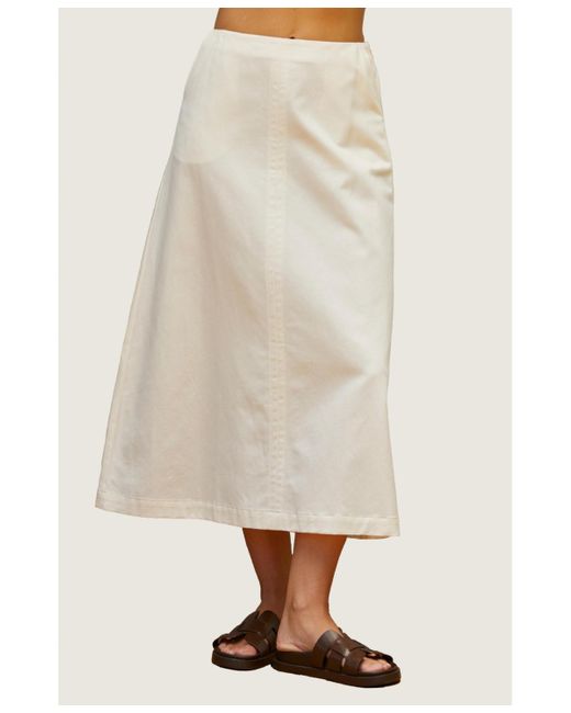 Crescent Natural Jimena Flare Midi Skirt