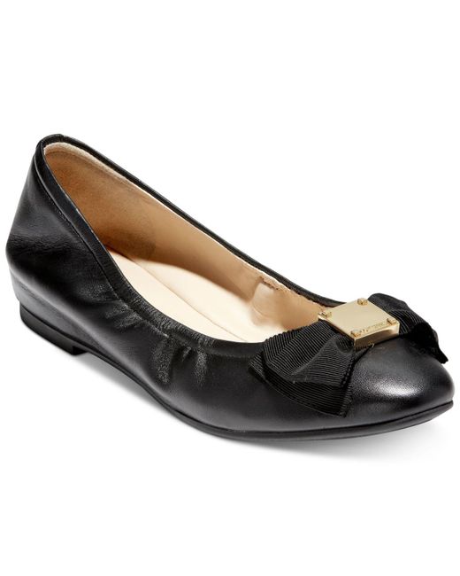 cole haan black leather flats