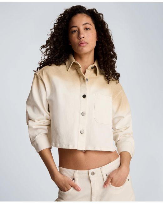 Kenneth Cole Natural Oversized Cropped Shacket
