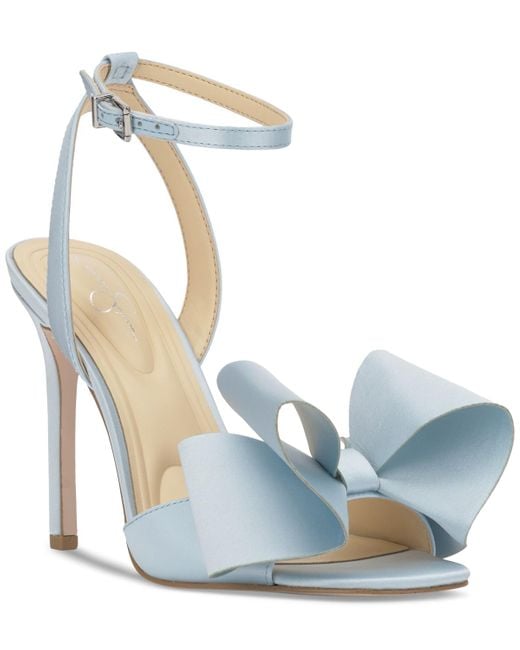 Jessica Simpson Blue Olivine Bow High-heel Stiletto Dress Sandals