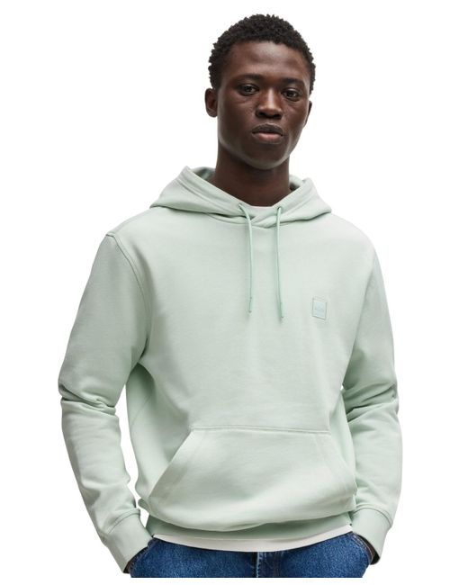 Boss Gray Boss By Regular-fit Cotton Terry Logo Patch Hoodie for men
