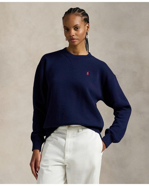 Polo Ralph Lauren Women's Blue Fleece Crewneck Sweatshirt