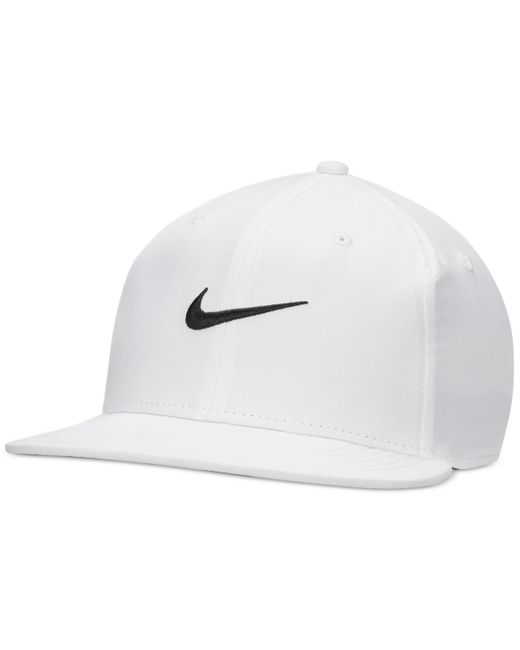 Nike White Pro Logo Embroidered Snapback Cap for men