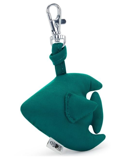 Kipling Green Fish Charm Keychain