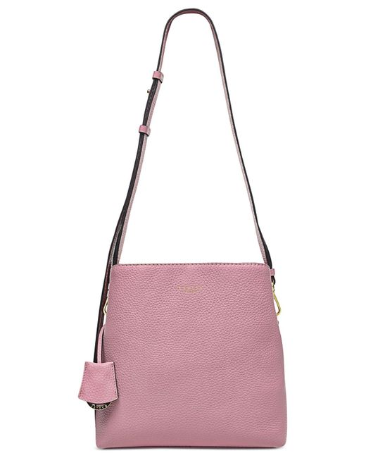 Radley Dukes Place Medium Pebble Leather Compartment Crossbody in Pink