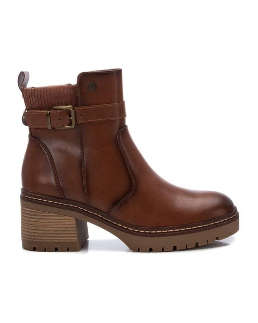 Xti Brown Casual Booties By