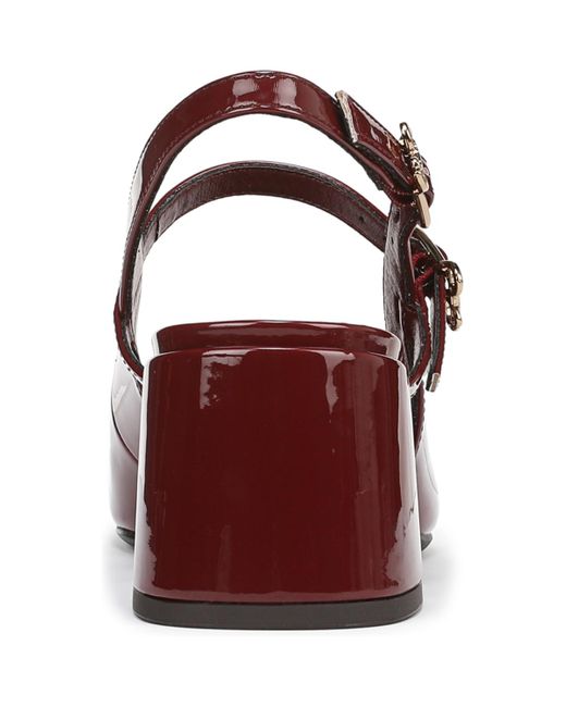 Sam & Libby Red Grace Block Heel Slingback Mary Jane Pumps