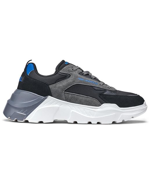 Karl Lagerfeld Blue Patent Detail Round Toe Runner Shoes for men
