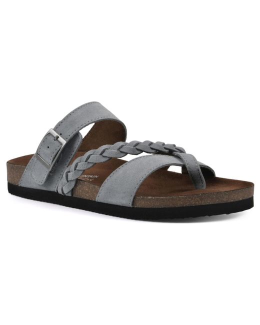 White Mountain Brown Hazy Footbed Sandals