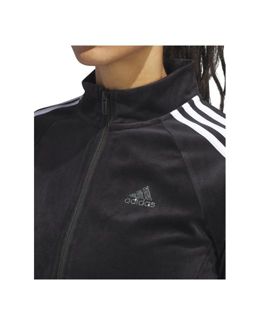 Adidas Black Y2k Velour Glam Jacket