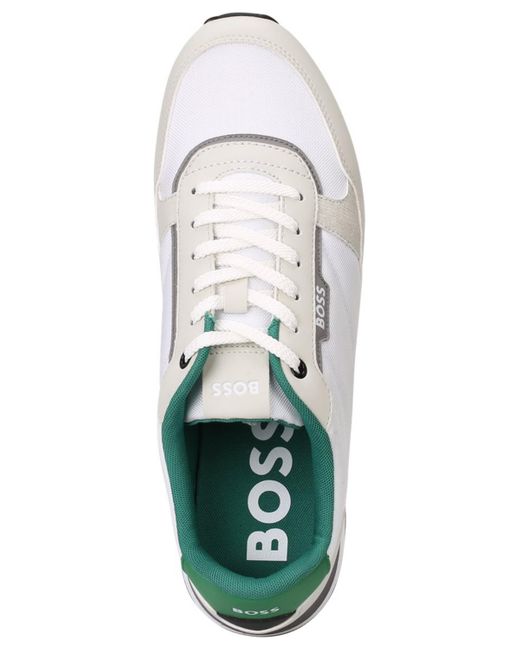 Boss White By Hugo Kai Runner Lace-up Sneakers for men