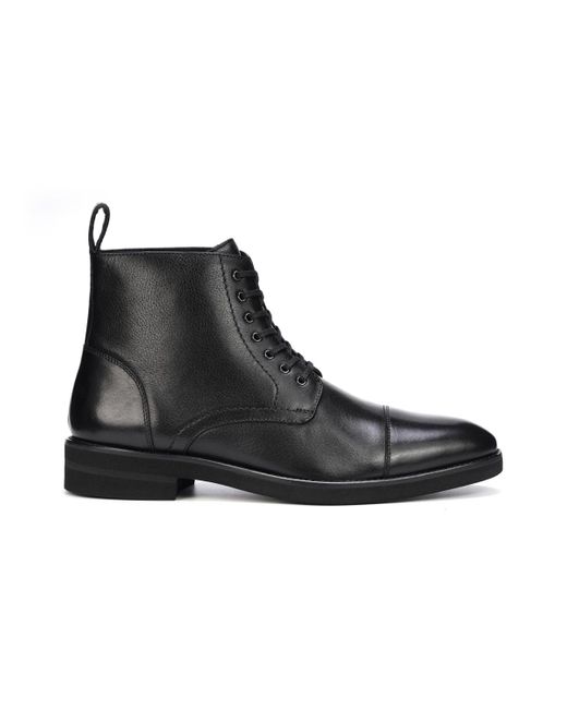 Anthony Veer Black James Lace-up Casual Leather Dress Boots for men