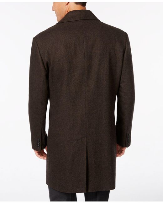 London Fog Coat, Coventry Wool-blend Overcoat in Brown for Men - Lyst