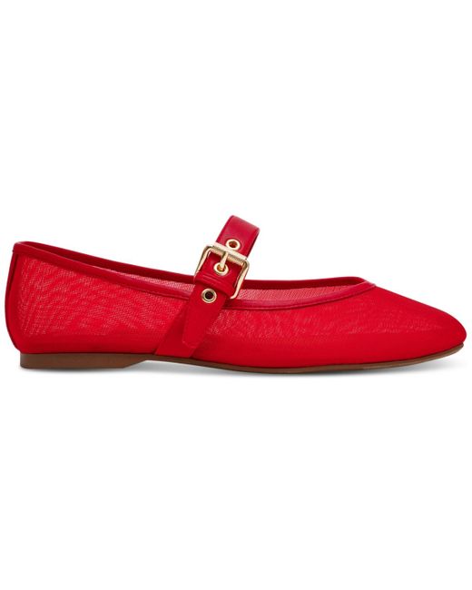 Dolce Vita Red Mulaney Mesh Buckle Mary Jane Flats
