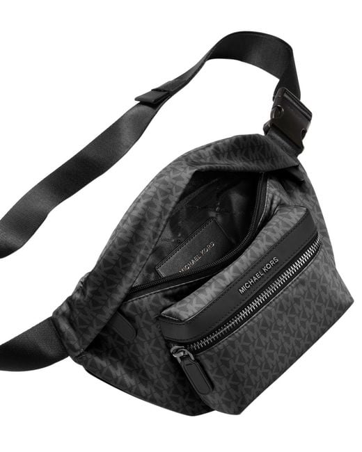 Michael Kors Black Travel Logo Belt Bag for men