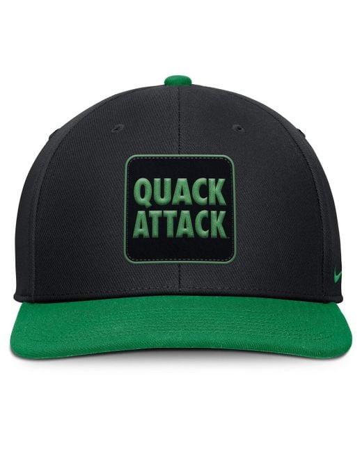 Nike Black/green Oregon Ducks 2025 Sideline Campus Pro Local Snapback Hat for men