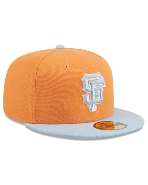 KTZ Orange/light Blue San Francisco Giants Spring Color Basic Two-tone 59fifty Fitted Hat for men