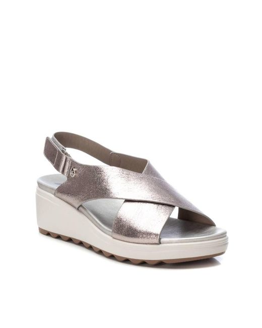 Xti Metallic Wedge Sandals By