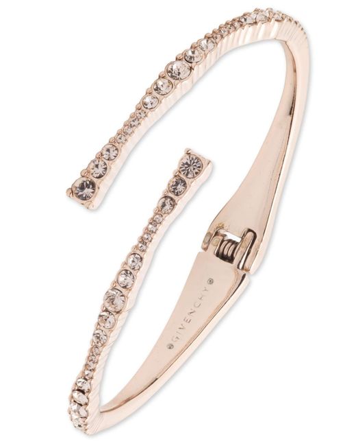 Givenchy Natural Silk Crystal Stone Gold-tone Cuff Bracelet