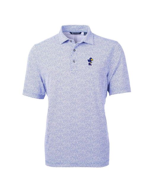 Cutter & Buck Blue Royal Kansas Jayhawks Virtue Eco Pique Botanical Polo for men