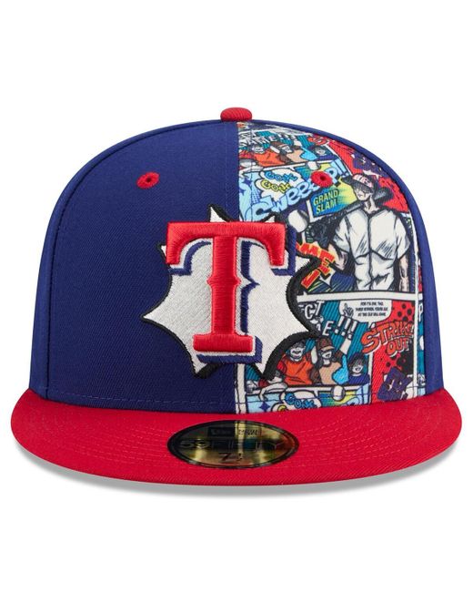 KTZ Blue Royal/red Texas Rangers 2025 Mlb Diamond Hero Edition 59fifty Fitted Hat for men