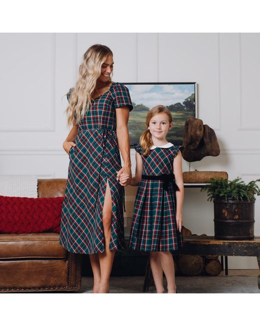 Hope & Henry Blue Short Sleeve Sweetheart Dress