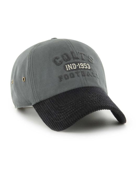 '47 Gray 47 Brand Indianapolis Colts Ridgeway Clean Up Adjustable Hat for men