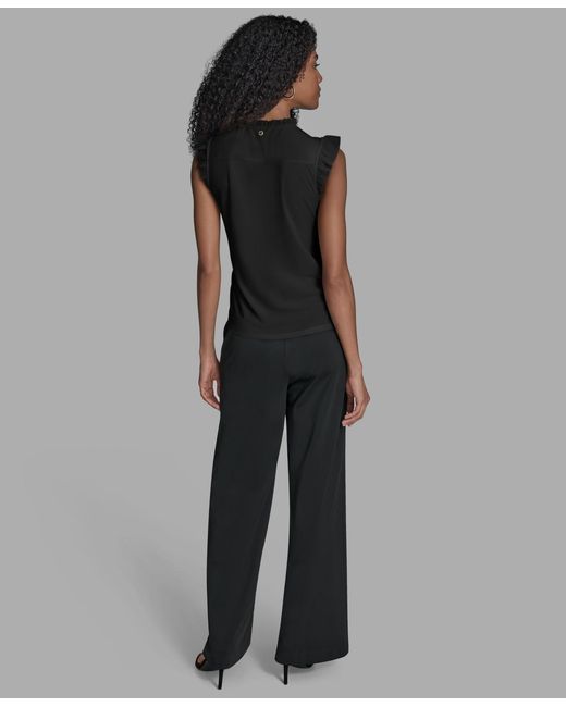 BCBGMAXAZRIA Gray Sleeveless Button Down Blouse