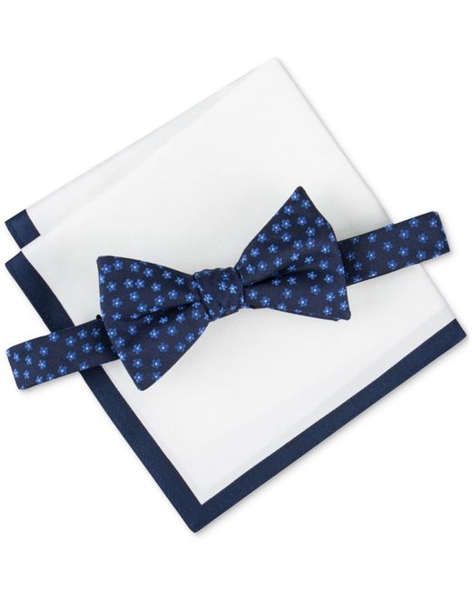 Tommy Hilfiger Floral Bow Tie & Pocket Square Set in Blue for Men | Lyst