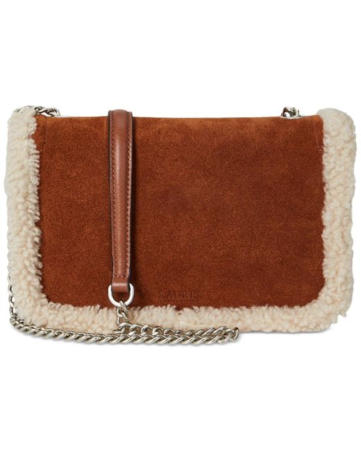 Ralph Lauren Brown Bradley Small Suede Crossbody Bag