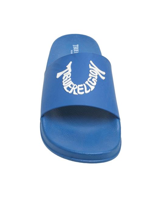 True Religion Blue Ti Logo Slide