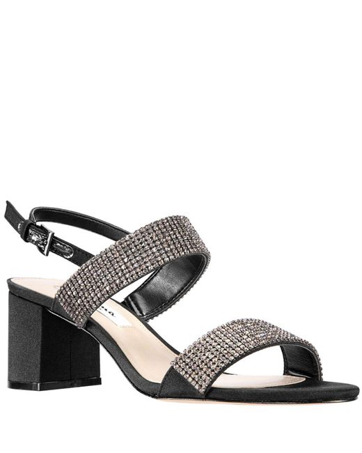 In gold metallic (to change into) - Nine West Nora Block Heel Sandal | Sandals heels, Leather 