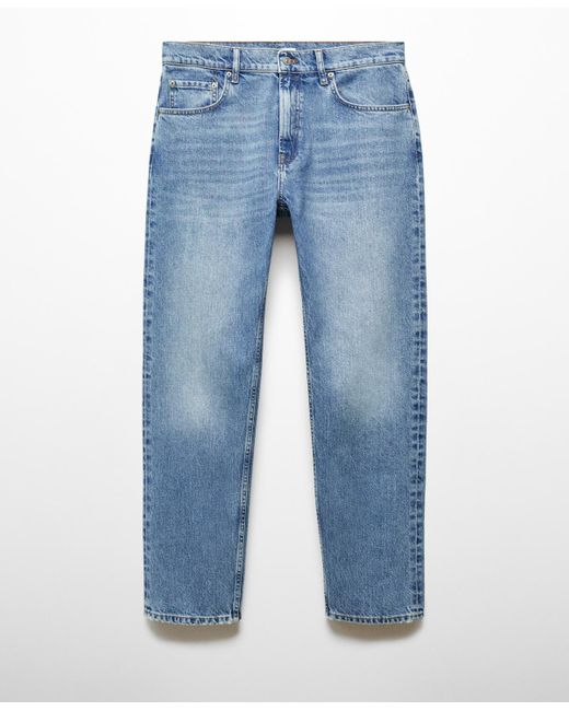 Mango Blue Regular Fit Medium Wash Jeans for men