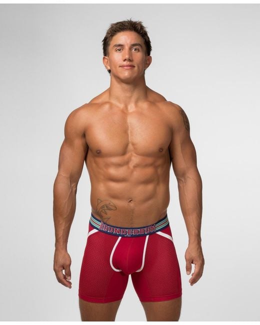 Rounderbum Red Varsity Anatomic Boxer Brief for men