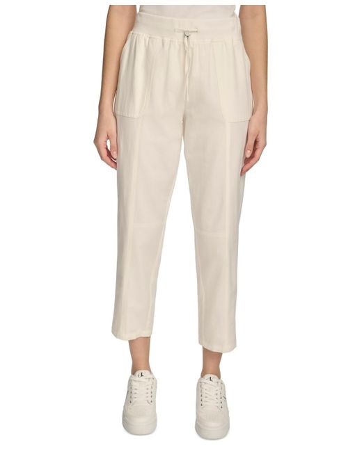 Calvin Klein Natural Drawstring Cotton Pants