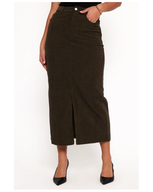 Petal & Pup Brown Myra Corduroy Midi Skirt
