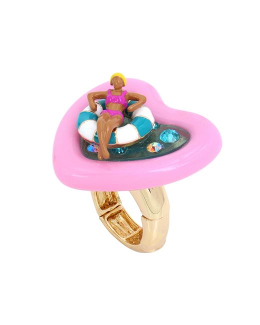 Betsey Johnson Pink S Pool Party Cocktail Stretch Ring
