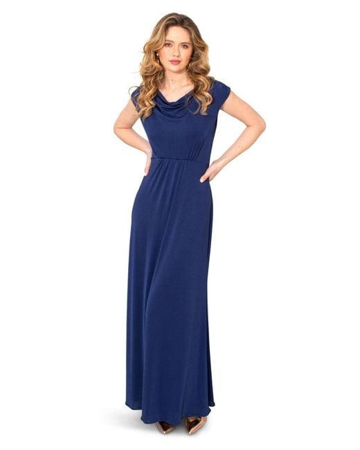 Alie Street London Blue Cruise Cowl Neck Maxi Dress
