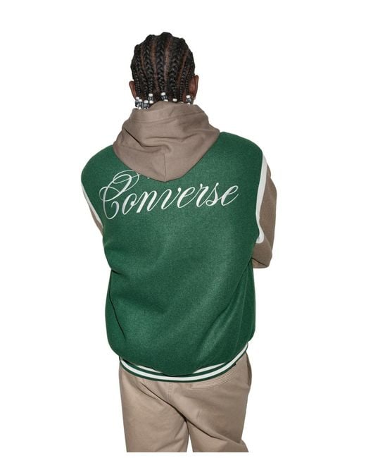 Converse Green Letterman Varsity Jacket for men