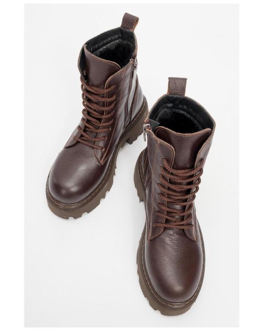 Forever & Always Shoes Brown Tina Leather Ankle Boot ()
