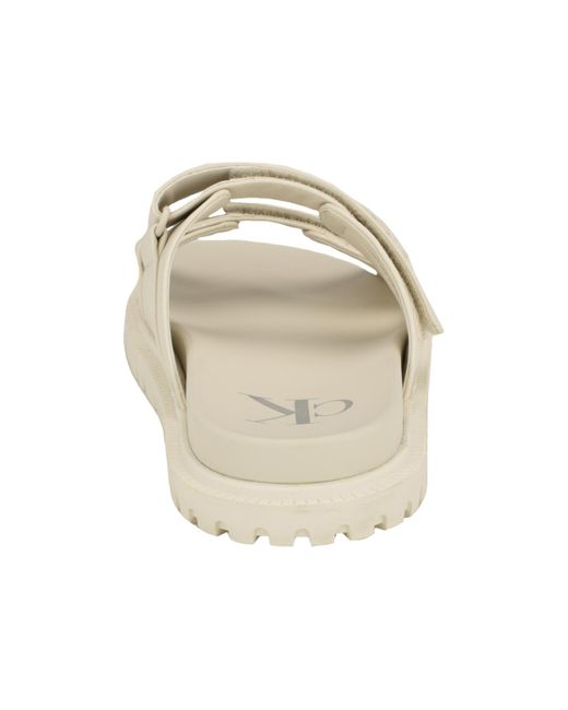 Calvin Klein White Donnie Double Adjustable Strap Sandals