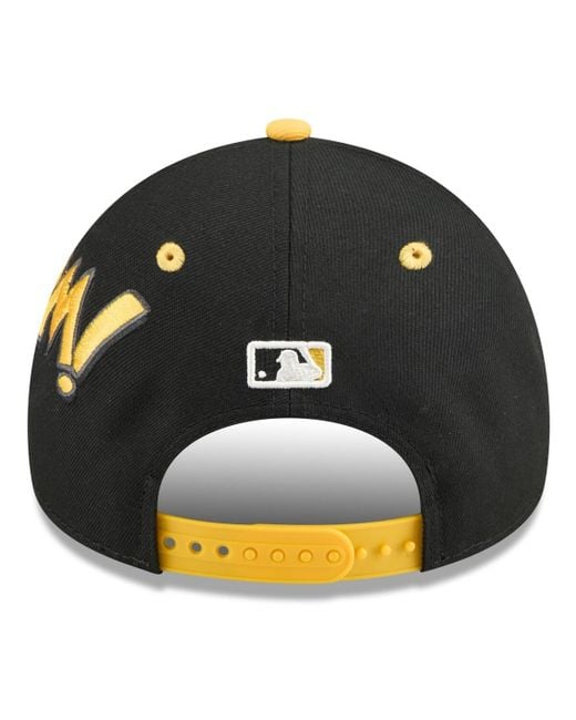 KTZ Multicolor Black/gold Pittsburgh Pirates 2025 Mlb Diamond Hero Edition A-frame 9forty Adjustable Hat for men
