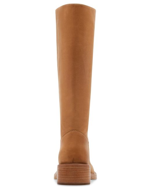 Steve Madden Brown Rigg03S1 Two Tone Leather Mid-Calf Boots