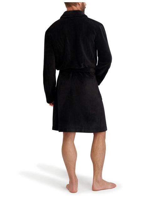 Hanes Black Adjustable Plush Robe for men