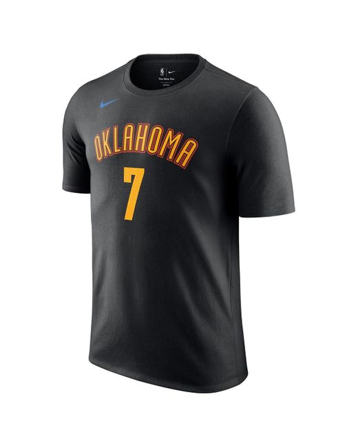Nike Black Shai Gilgeous-alexander Oklahoma City Thunder 2024/25 City Edition Name Number T-shirt for men
