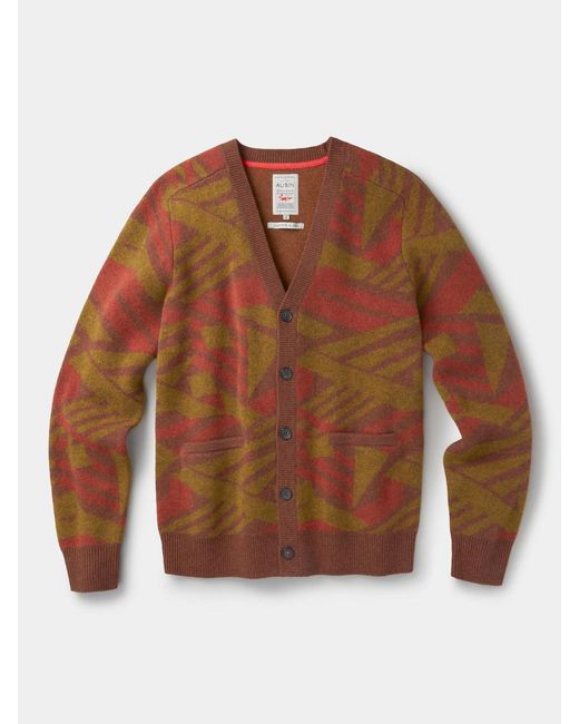 aubi Blue Blake Wool Cardigan Sweater for men