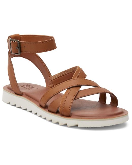 TOMS Brown Rory Ankle-strap Flat Tread Sandals