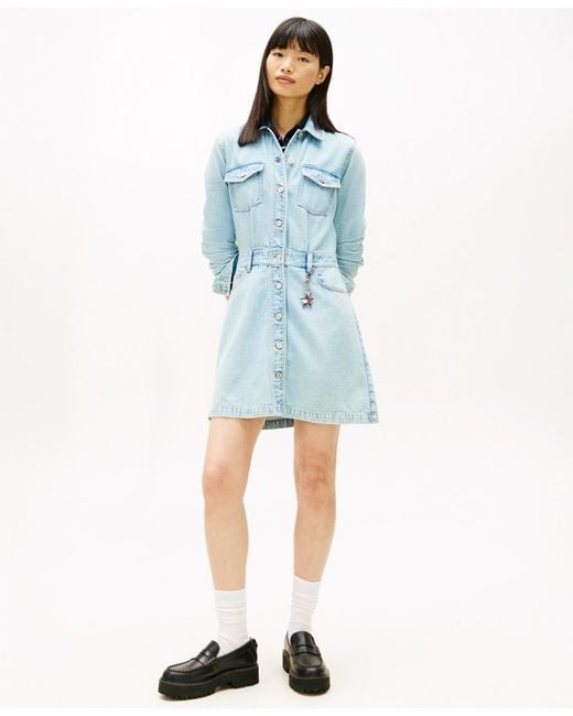 white christmas dresses Tommy Hilfiger Light Denim Cargo Dress main image 0