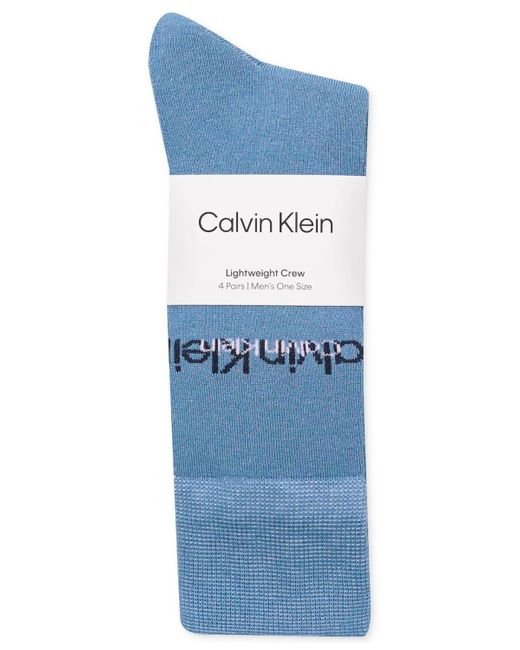 Calvin Klein Blue Crew Length Cushioned Dress Socks for men
